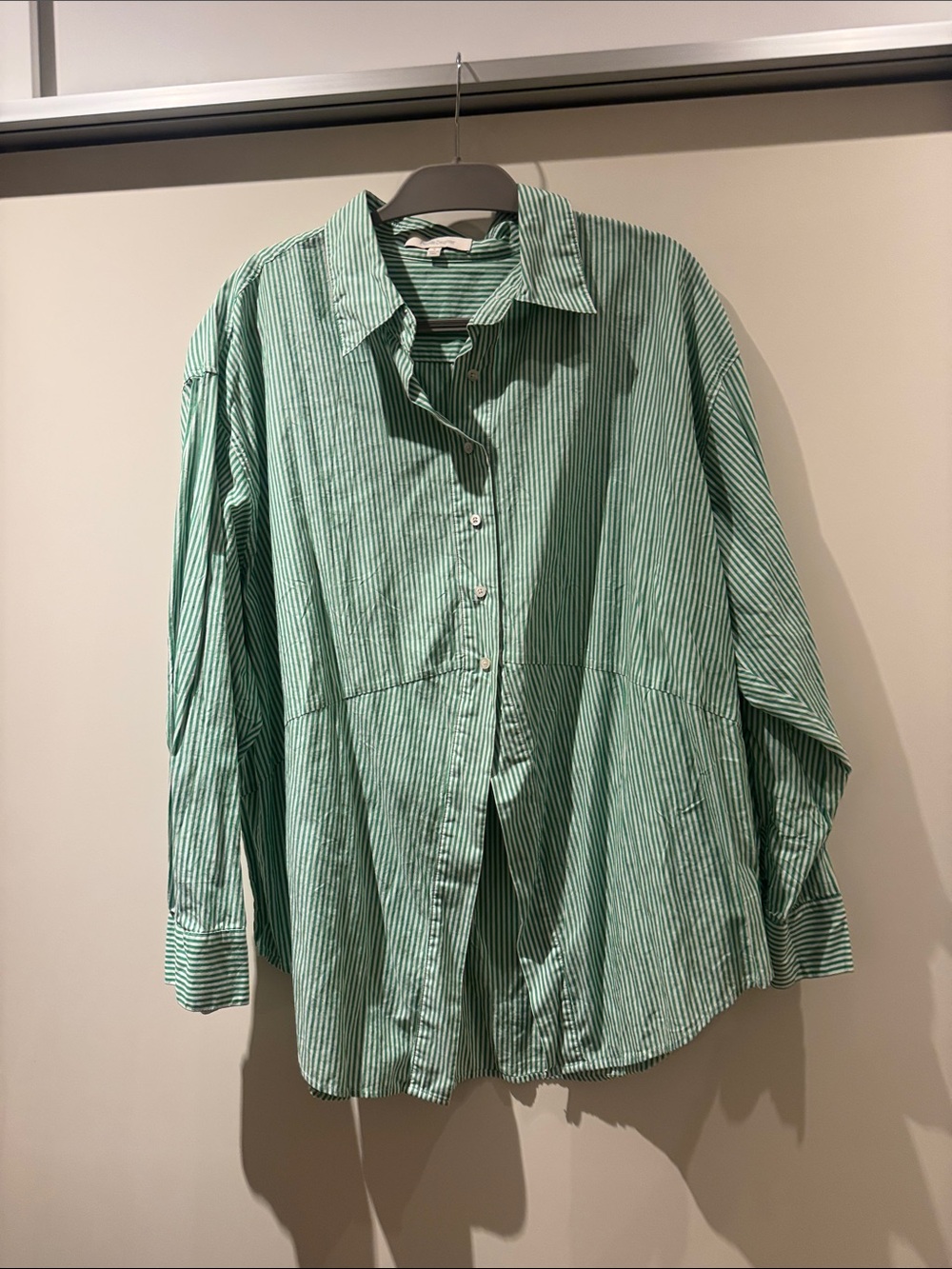Favorite Daughter Green Stripe Button-Up Shirt